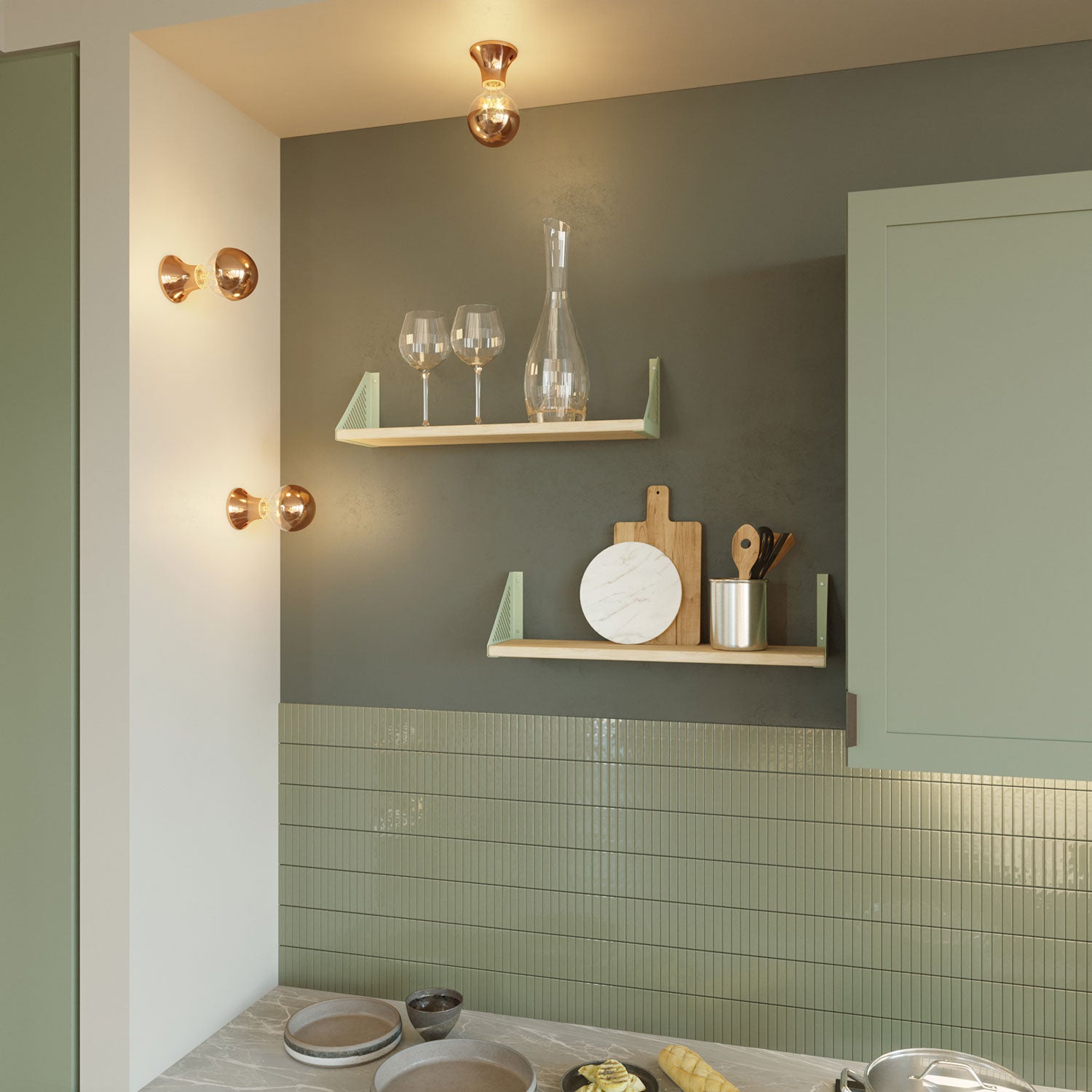 Portalampada metallizzato E27 a parete o soffitto - Rame