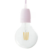 Kit portalampada E27 in porcellana - Rosa antico