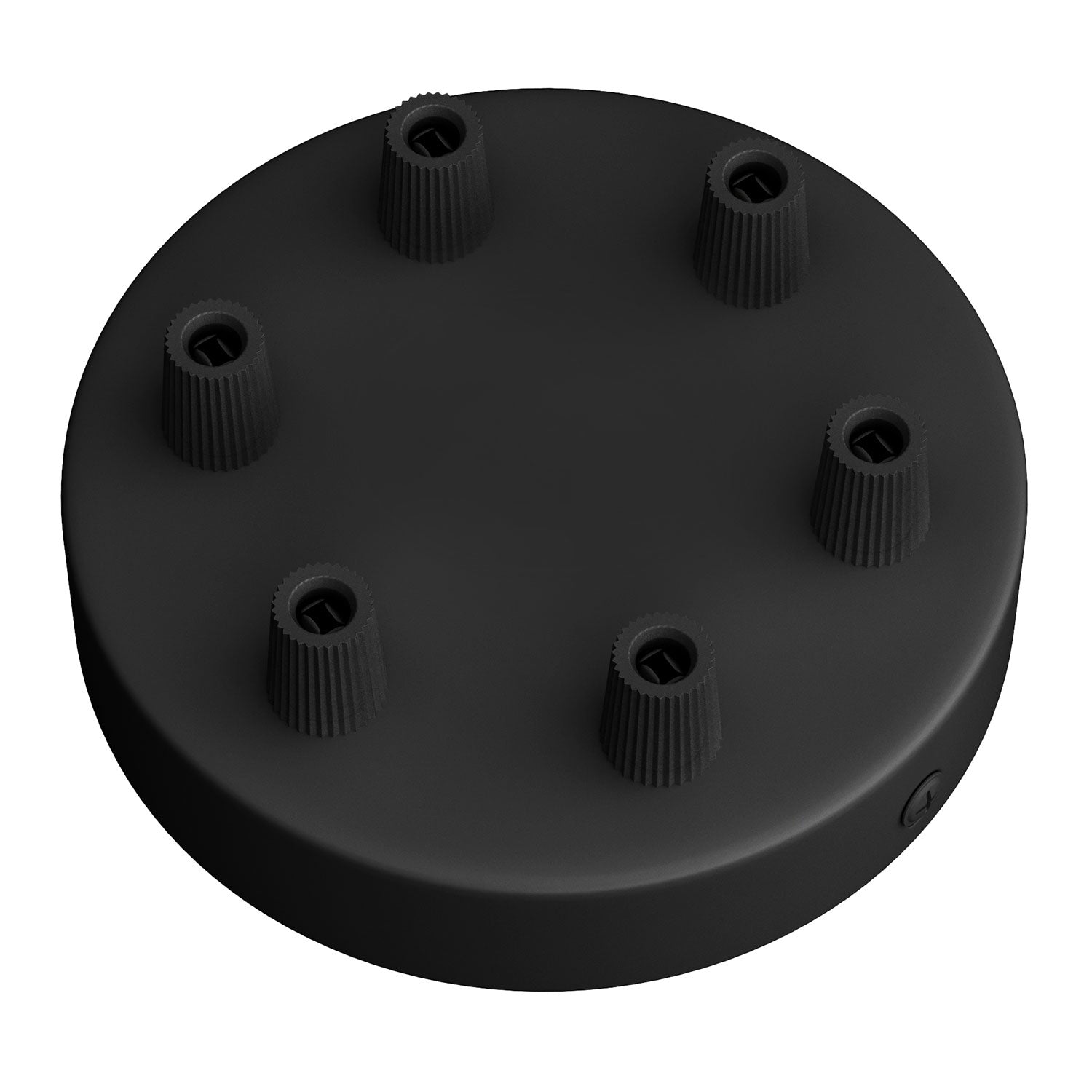 Kit rosone cilindrico in metallo a 6 fori - Nero Conico