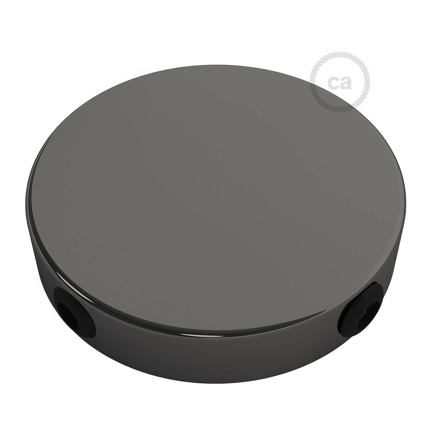 Kit rosone cilindrico in metallo a 4 fori laterali (scatola di derivazione) - Nero perla