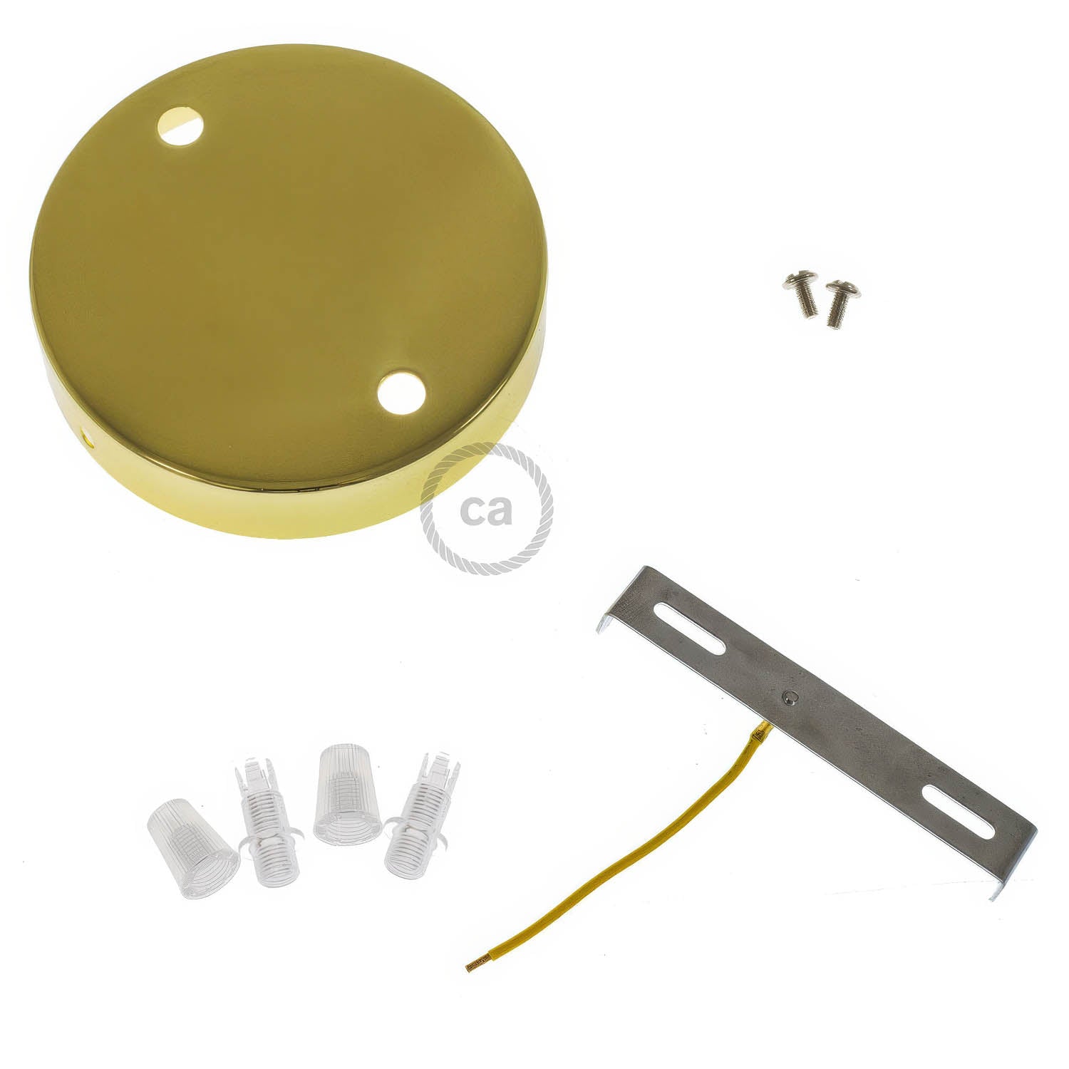 Kit rosone cilindrico in metallo a 2 fori - Ottone Conico