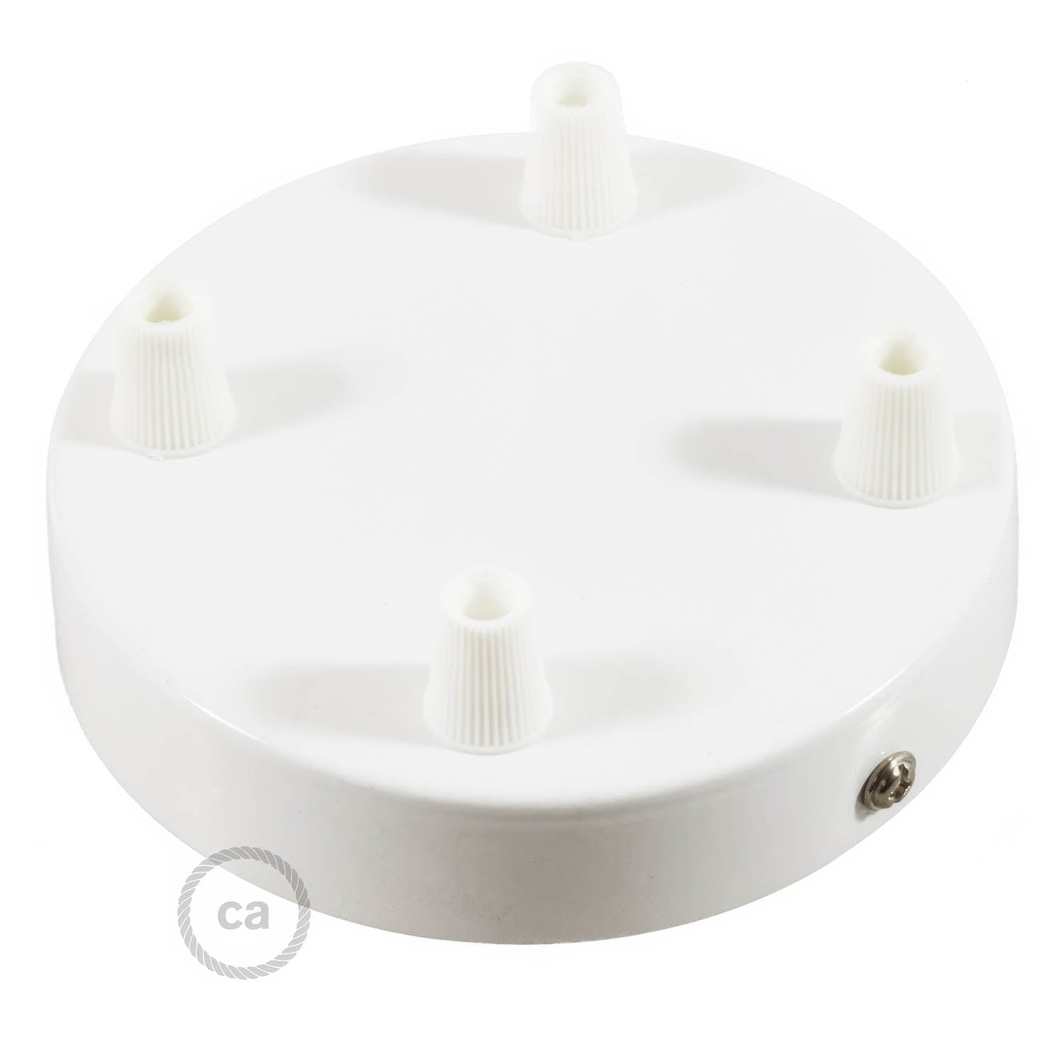 Kit rosone cilindrico in metallo a 4 fori - Bianco lucido Conico