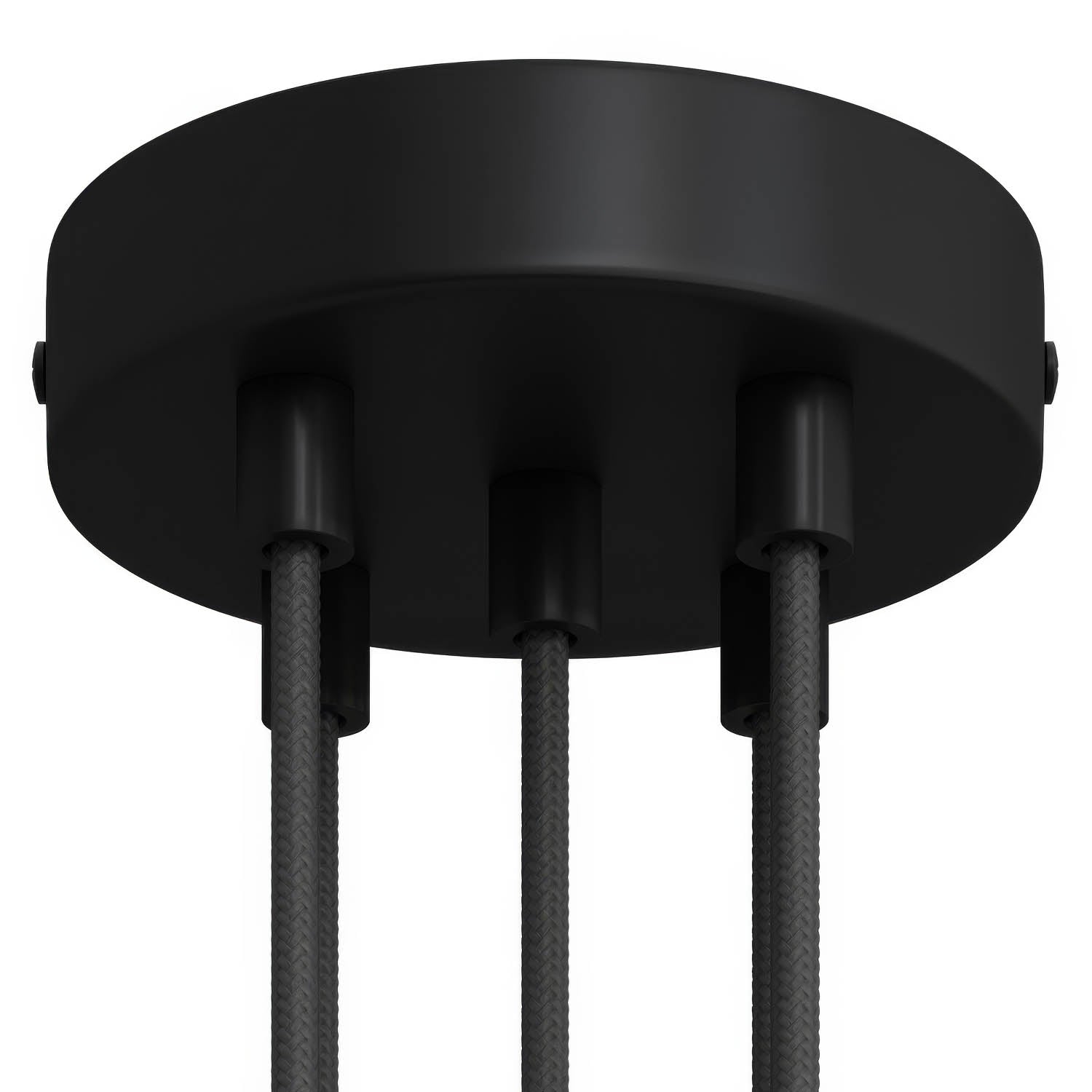 Kit rosone cilindrico in metallo a 5 fori - Nero Cilindrico