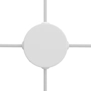 Kit Mini rosone cilindrico in metallo a 4 fori laterali (scatola di derivazione) - Bianco opaco