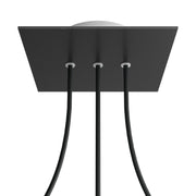 Rosone Rose-One quadrato, 200 mm con 3 fori in linea e 4 fori laterali - Nero opaco Bianco