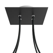 Rosone Rose-One quadrato, 200 mm con 4 fori e 4 fori laterali - Nero opaco Bianco