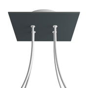 Rosone Rose-One quadrato, 200 mm con 4 fori e 4 fori laterali - Antracite Bianco