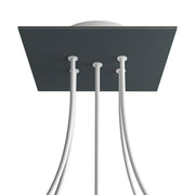 Rosone Rose-One quadrato, 200 mm con 5 fori e 4 fori laterali - Antracite Bianco