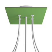 Rosone Rose-One quadrato, 200 mm con 5 fori e 4 fori laterali - Verde prato Bianco