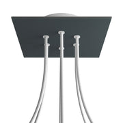 Rosone Rose-One quadrato, 200 mm con 6 fori e 4 fori laterali - Antracite Bianco