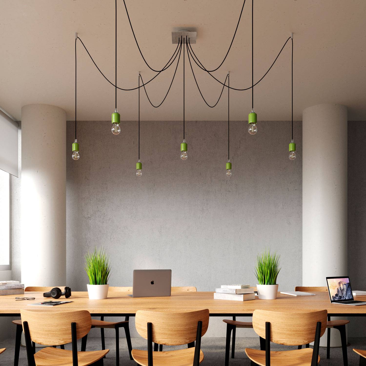 Rosone Rose-One quadrato, 200 mm con 7 fori e 4 fori laterali - Petrolio Bianco