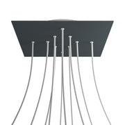 Rosone XXL Rose-One quadrato, 400 mm con 10 fori e 4 fori laterali - Antracite Bianco