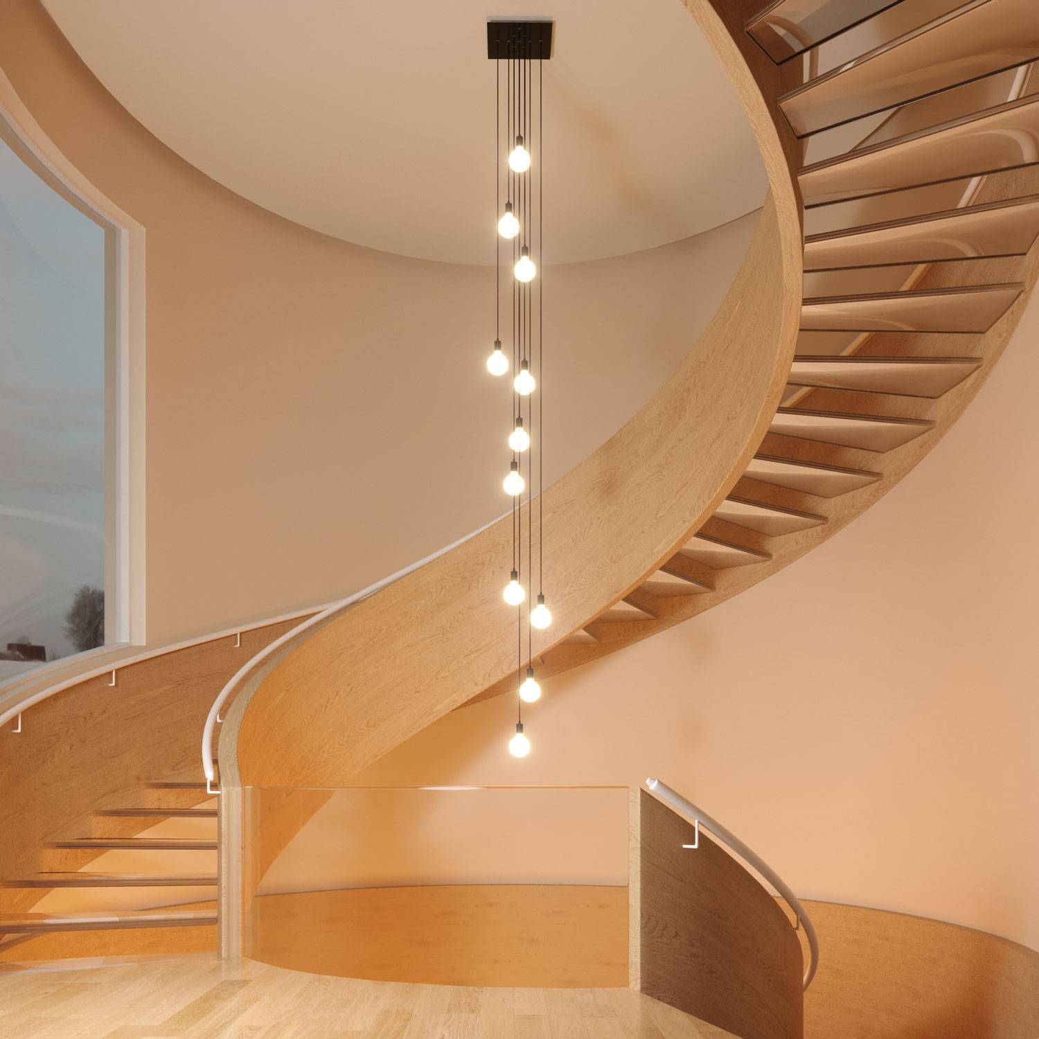 Rosone XXL Rose-One quadrato, 400 mm con 10 fori e 4 fori laterali - Bianco opaco Bianco