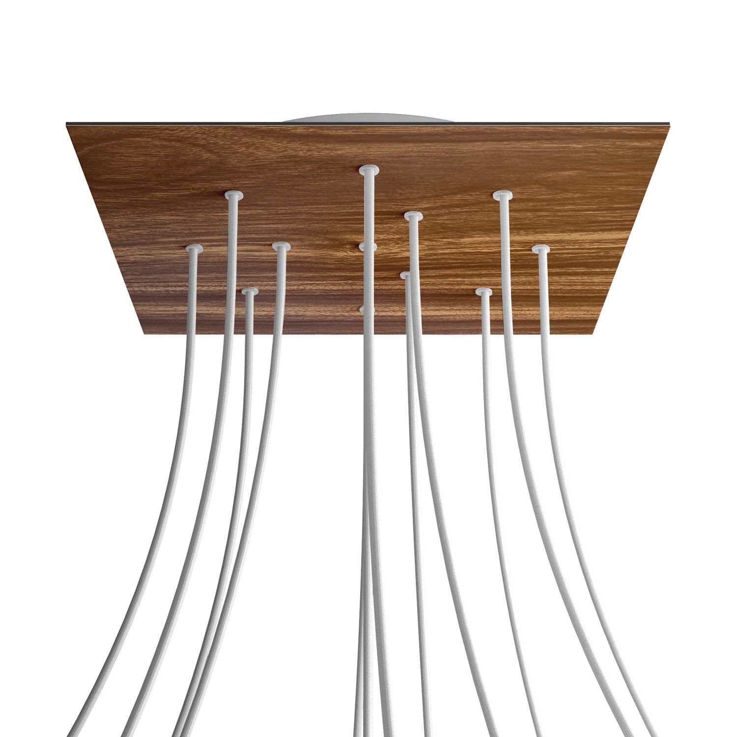 Rosone XXL Rose-One quadrato, 400 mm con 12 fori e 4 fori laterali - Legno Bianco