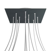 Rosone XXL Rose-One quadrato, 400 mm con 12 fori e 4 fori laterali - Antracite Bianco