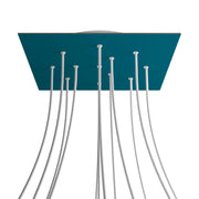 Rosone XXL Rose-One quadrato, 400 mm con 12 fori e 4 fori laterali - Petrolio Bianco