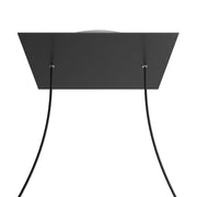 Rosone XXL Rose-One quadrato, 400 mm con 2 fori e 4 fori laterali - Nero opaco Bianco