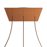 Rosone XXL Rose-One quadrato, 400 mm con 3 fori in linea e 4 fori laterali - Dibond Rame satinato Bianco