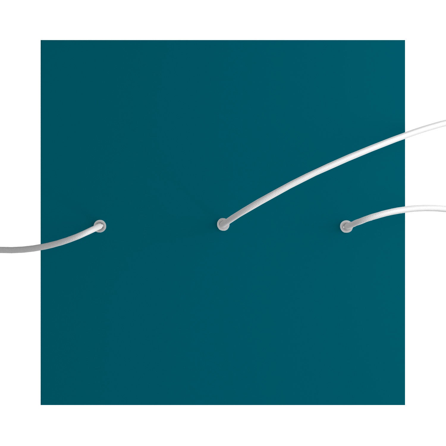 Rosone XXL Rose-One quadrato, 400 mm con 3 fori in linea e 4 fori laterali - Petrolio Bianco