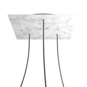 Rosone XXL Rose-One quadrato, 400 mm con 3 fori e 4 fori laterali - Marmo Carrara Bianco