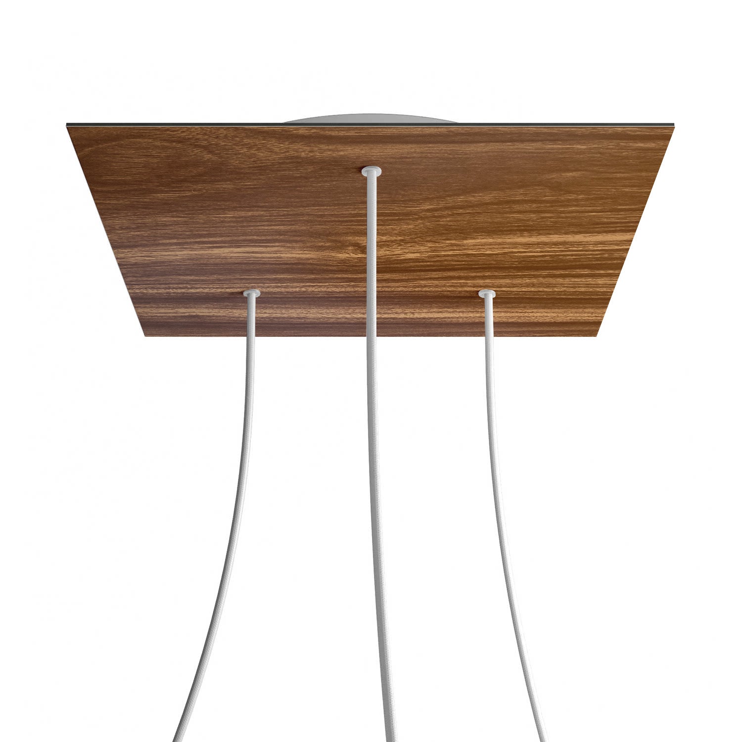 Rosone XXL Rose-One quadrato, 400 mm con 3 fori e 4 fori laterali - Legno Bianco