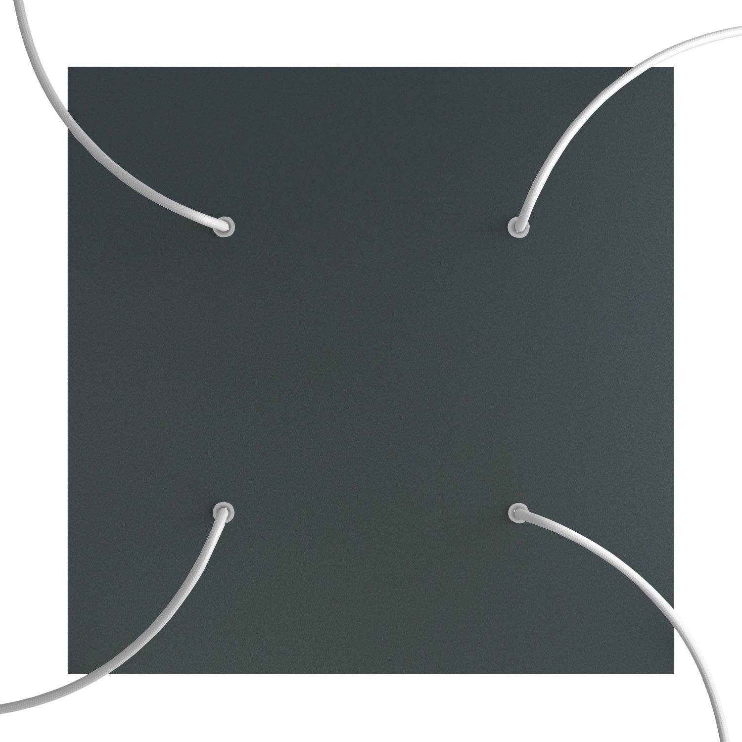 Rosone XXL Rose-One quadrato, 400 mm con 4 fori e 4 fori laterali - Antracite Bianco