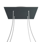 Rosone XXL Rose-One quadrato, 400 mm con 4 fori e 4 fori laterali - Antracite Bianco