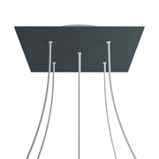 Rosone XXL Rose-One quadrato, 400 mm con 5 fori e 4 fori laterali - Antracite Bianco