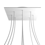 Rosone XXL Rose-One quadrato, 400 mm con 9 fori e 4 fori laterali - Bianco opaco Bianco