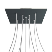 Rosone XXL Rose-One quadrato, 400 mm con 9 fori a X e 4 fori laterali - Antracite Bianco