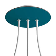 Rosone Rose-One rotondo, diametro 200 mm con 3 fori in linea e 4 fori laterali - Petrolio Bianco