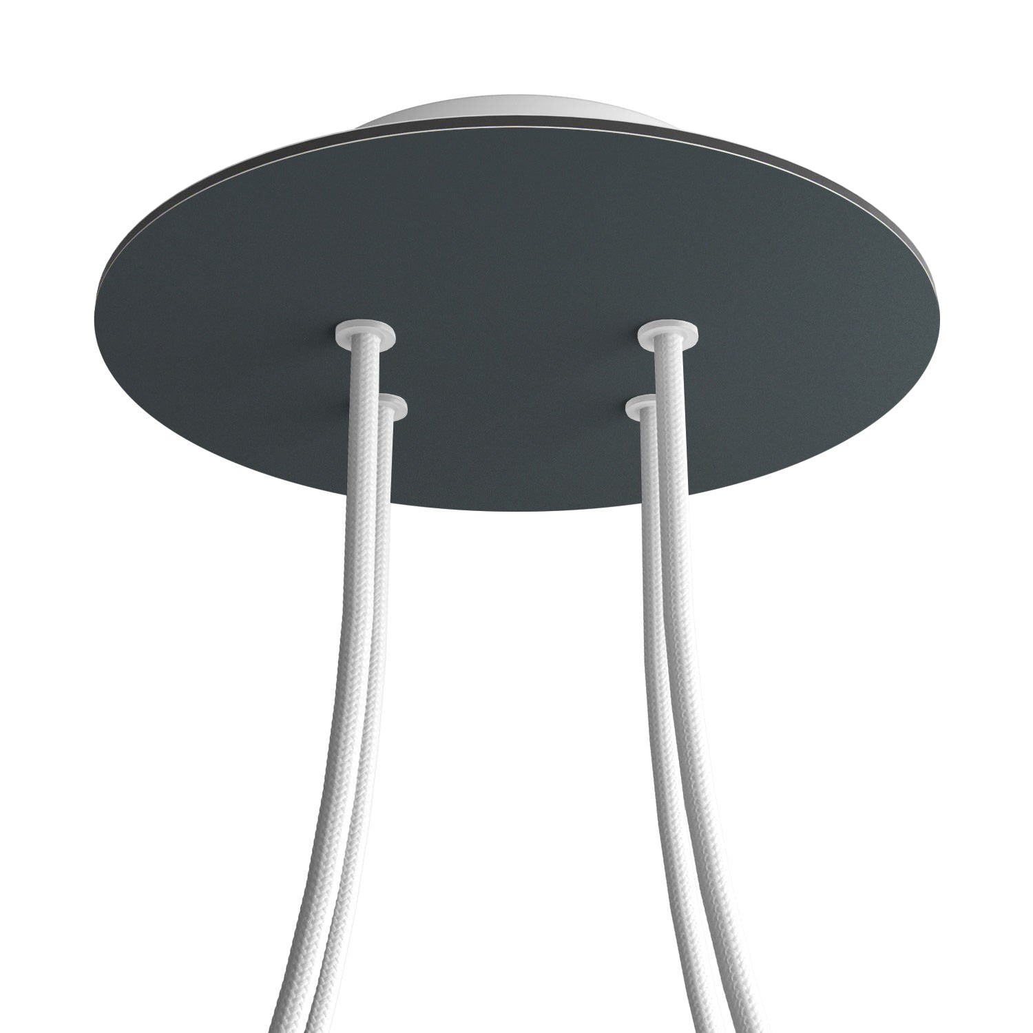 Rosone Rose-One rotondo, diametro 200 mm con 4 fori e 4 fori laterali - Antracite Bianco