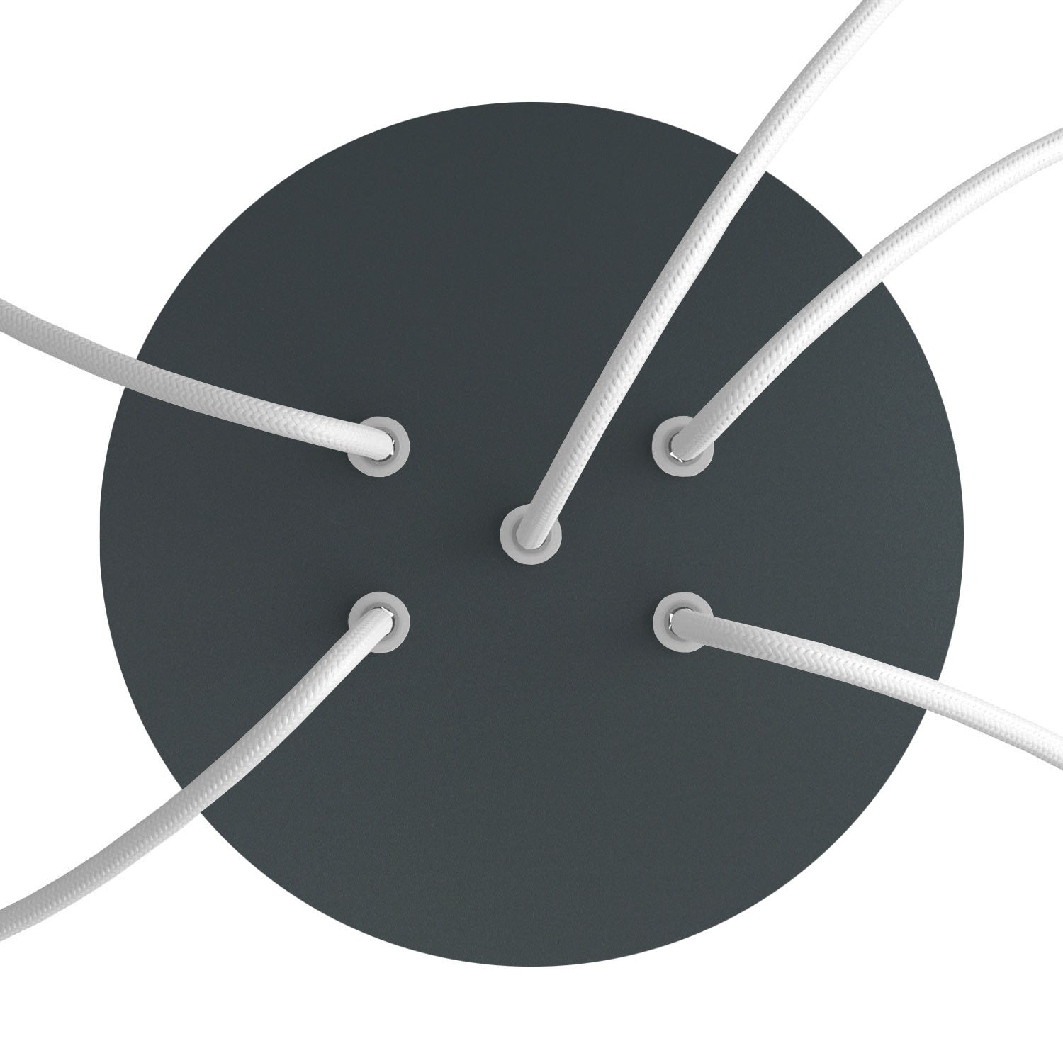 Rosone Rose-One rotondo, diametro 200 mm con 5 fori e 4 fori laterali - Antracite Bianco