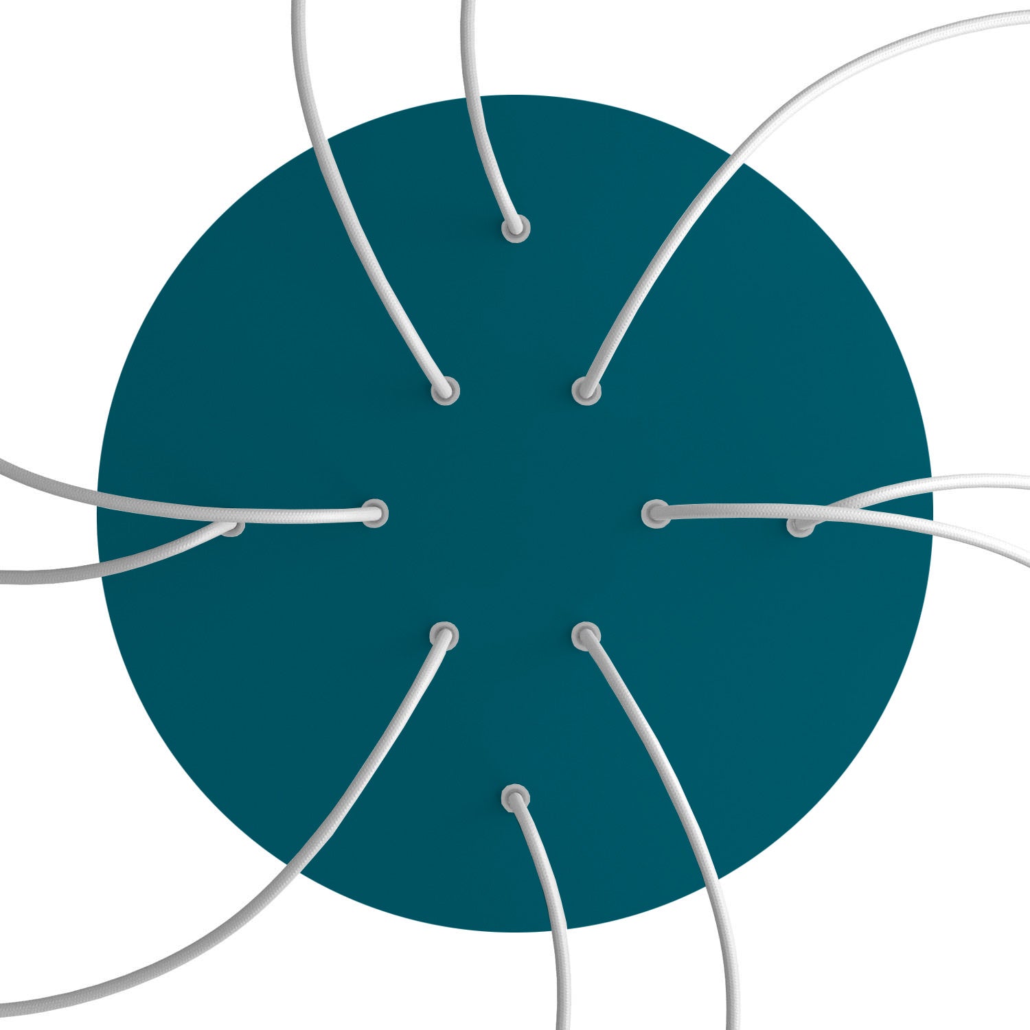 Rosone XXL Rose-One rotondo, diametro 400 mm con 10 fori e 4 fori laterali - Petrolio Bianco