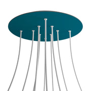 Rosone XXL Rose-One rotondo, diametro 400 mm con 10 fori e 4 fori laterali - Petrolio Bianco