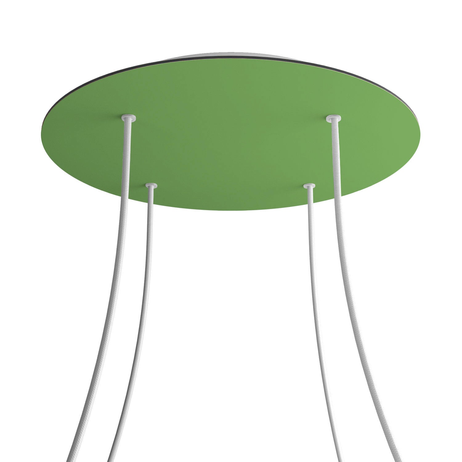 Rosone XXL Rose-One rotondo, diametro 400 mm con 4 fori e 4 fori laterali - Verde prato Bianco