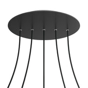 Rosone XXL Rose-One rotondo, diametro 400 mm con 5 fori in linea e 4 fori laterali - Nero opaco Bianco