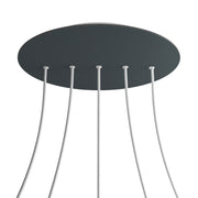 Rosone XXL Rose-One rotondo, diametro 400 mm con 5 fori in linea e 4 fori laterali - Antracite Bianco