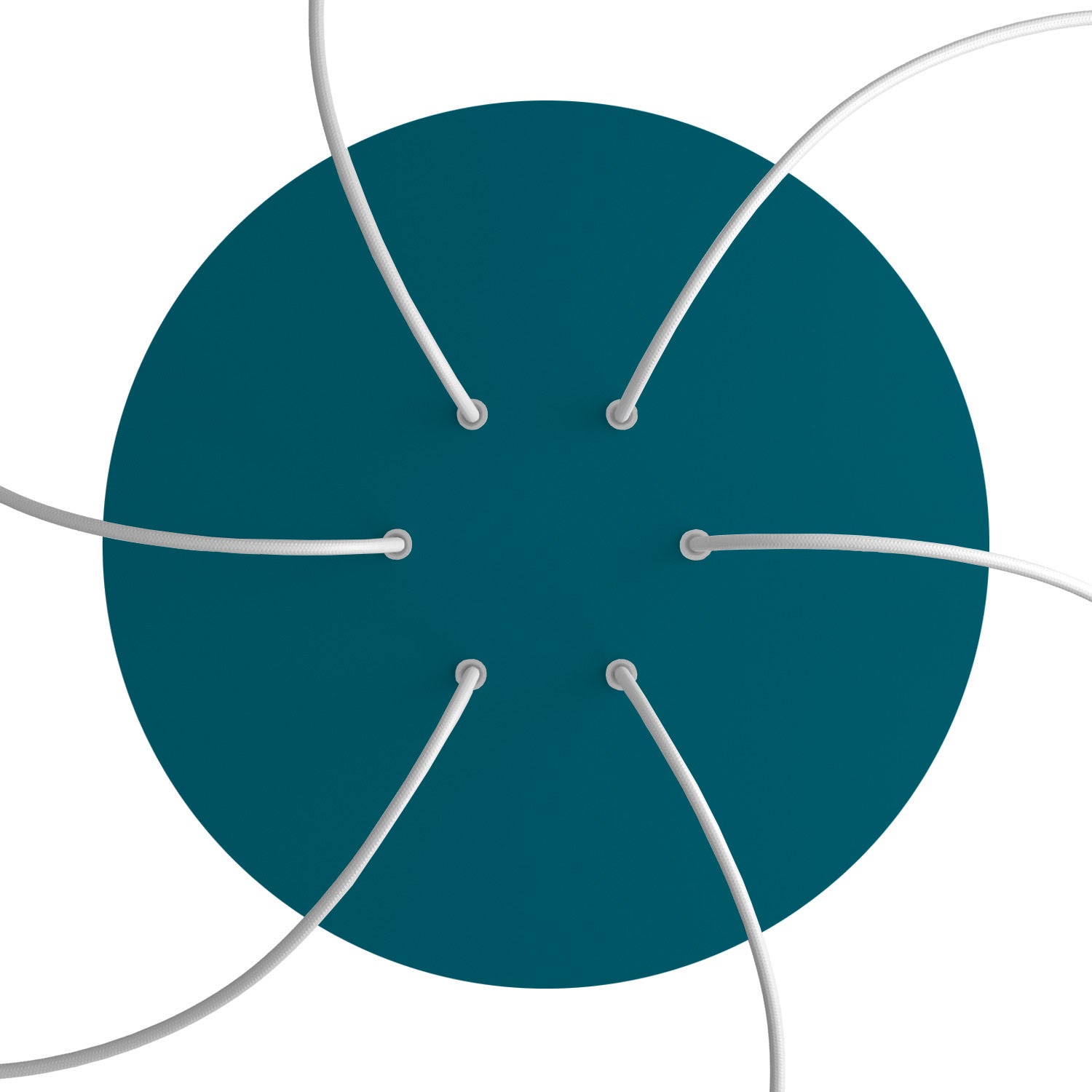 Rosone XXL Rose-One rotondo, diametro 400 mm con 6 fori e 4 fori laterali - Petrolio Bianco