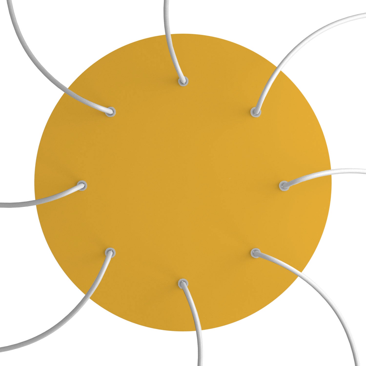 Rosone XXL Rose-One rotondo, diametro 400 mm con 8 fori e 4 fori laterali - Mostarda Bianco