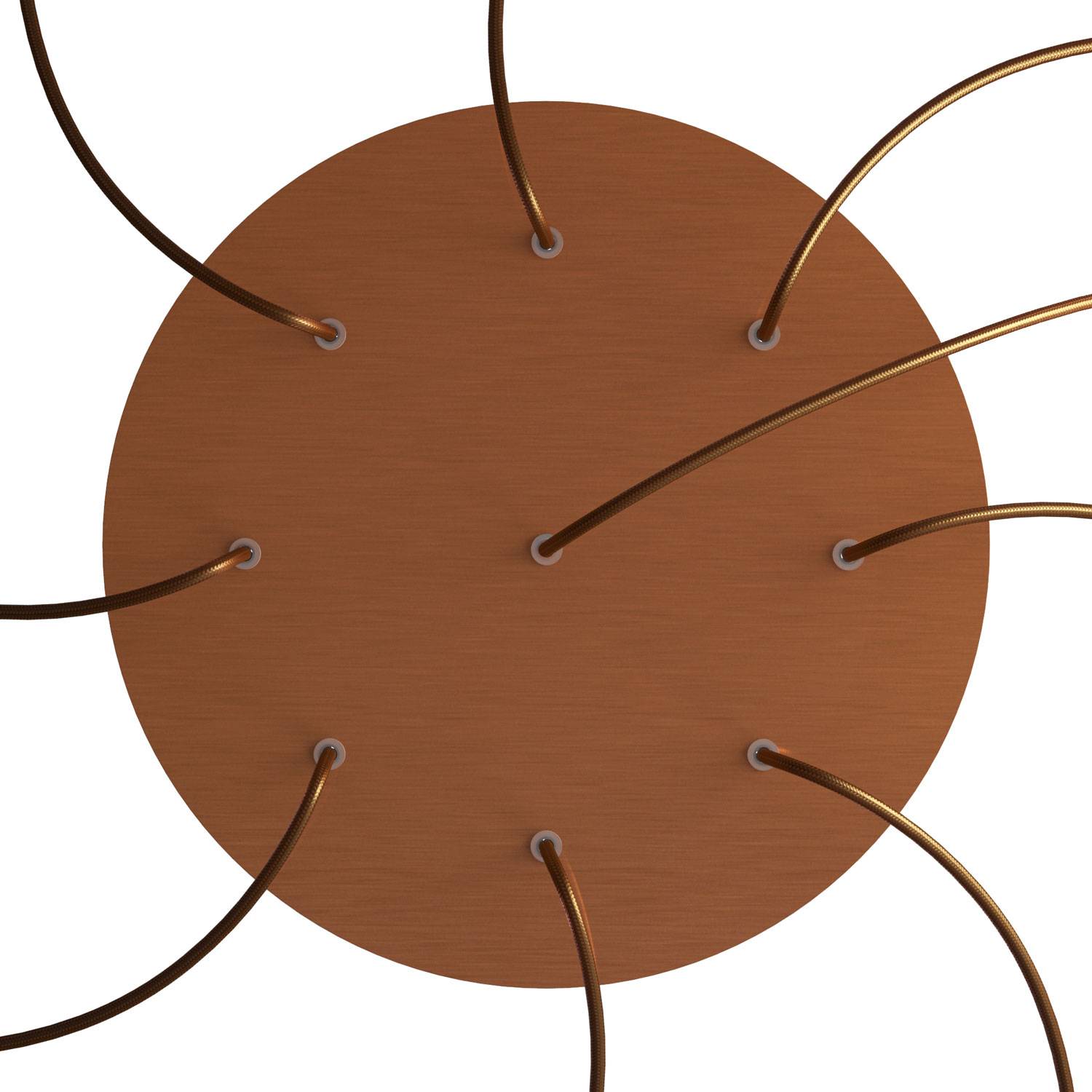 Rosone XXL Rose-One rotondo, diametro 400 mm con 9 fori e 4 fori laterali - Dibond Rame satinato Bianco