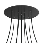 Rosone XXL Rose-One rotondo, diametro 400 mm con 9 fori a X e 4 fori laterali - Nero opaco Bianco