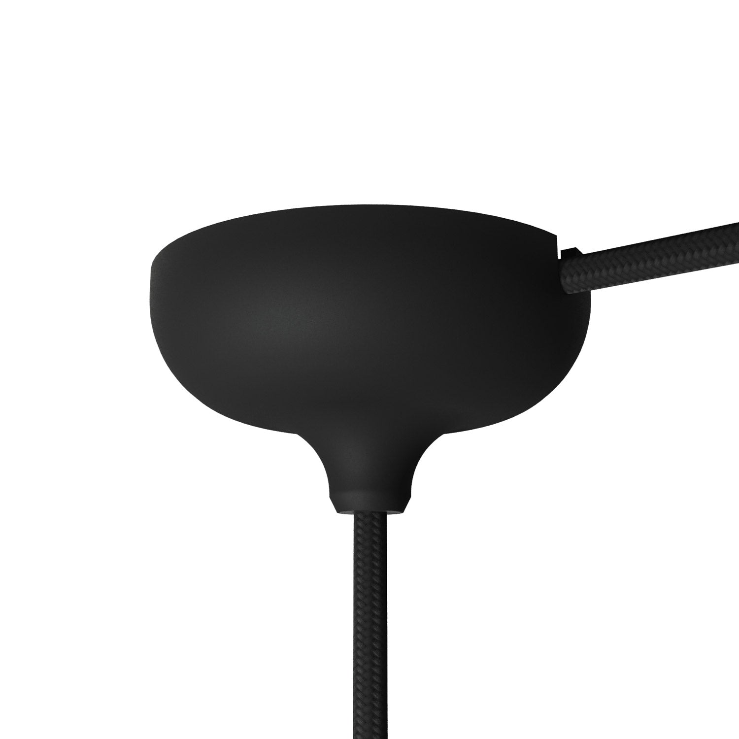 Kit rosone in silicone con foro centrale e predisposizione per foro laterale - Nero