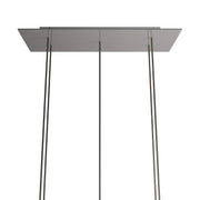 Rosone XXL Rose-One rettangolare a 5 fori e 6 fori laterali, dimensioni 675 x 225 mm - Dibond Acciaio satinato Bianco