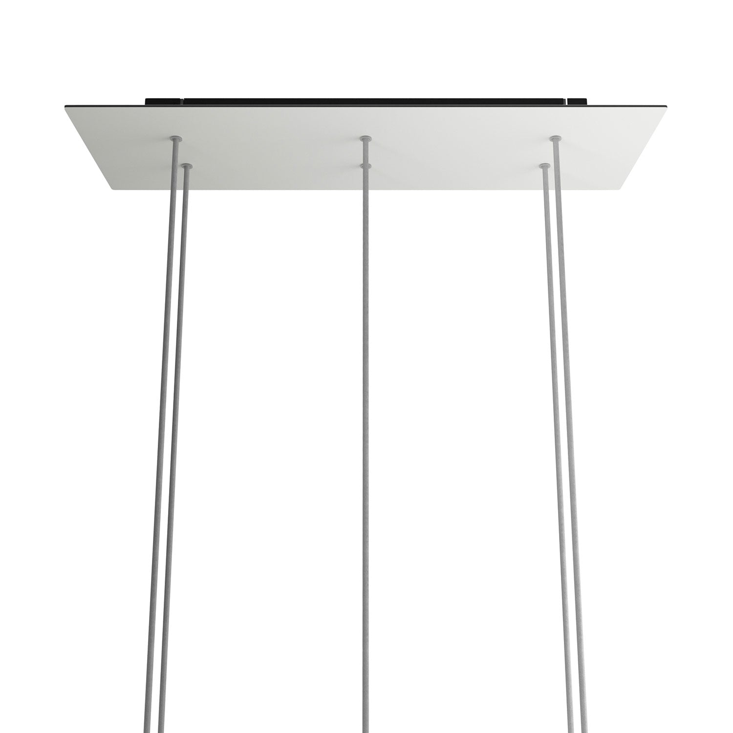 Rosone XXL Rose-One rettangolare a 6 fori e 6 fori laterali, dimensioni 675 x 225 mm - Dibond Bianco opaco Nero