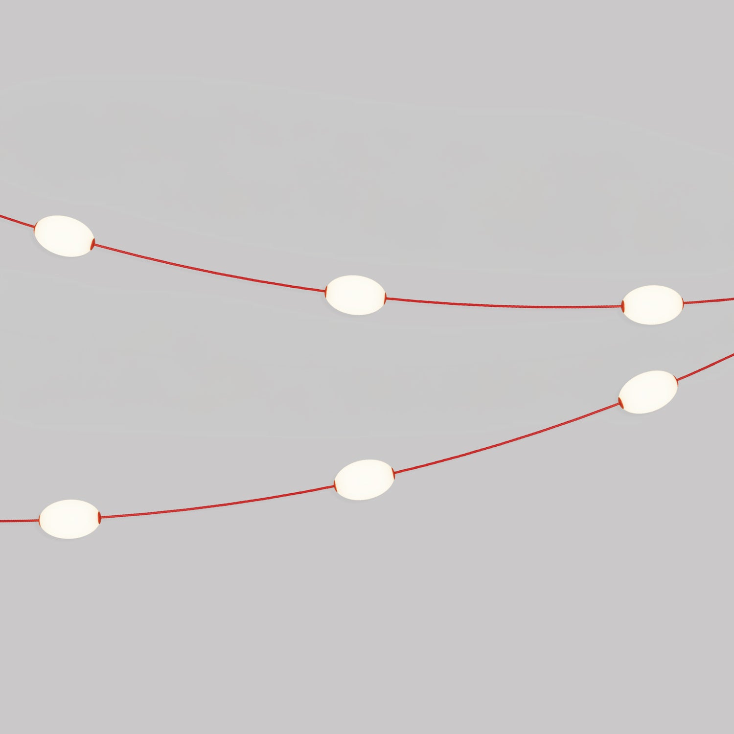 Catena luminosa 6 punti luce da esterno IP67 Rosso stella marina - Marina6