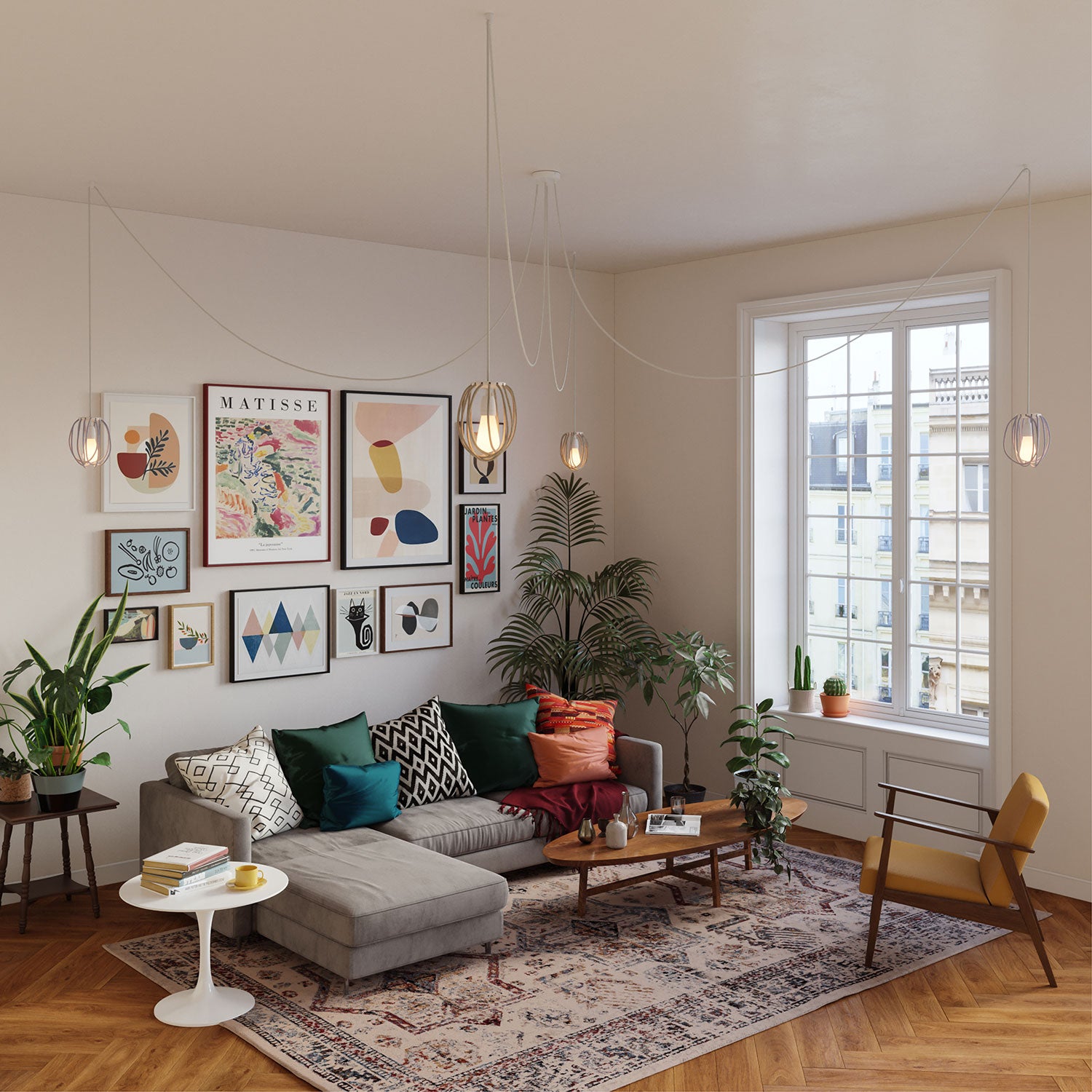 Paralume Cablò multicolor 50 cm e cavi Lollipop