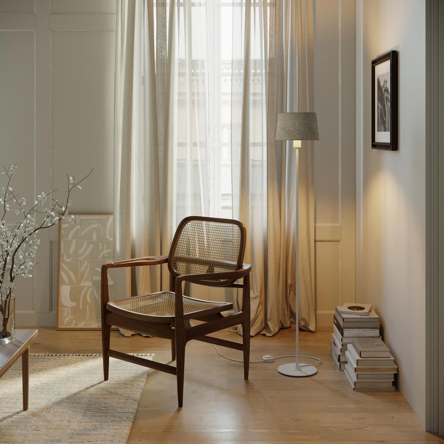 Paralume Athena con attacco E27 per lampada da tavolo - Made in Italy - Lana grigio scura