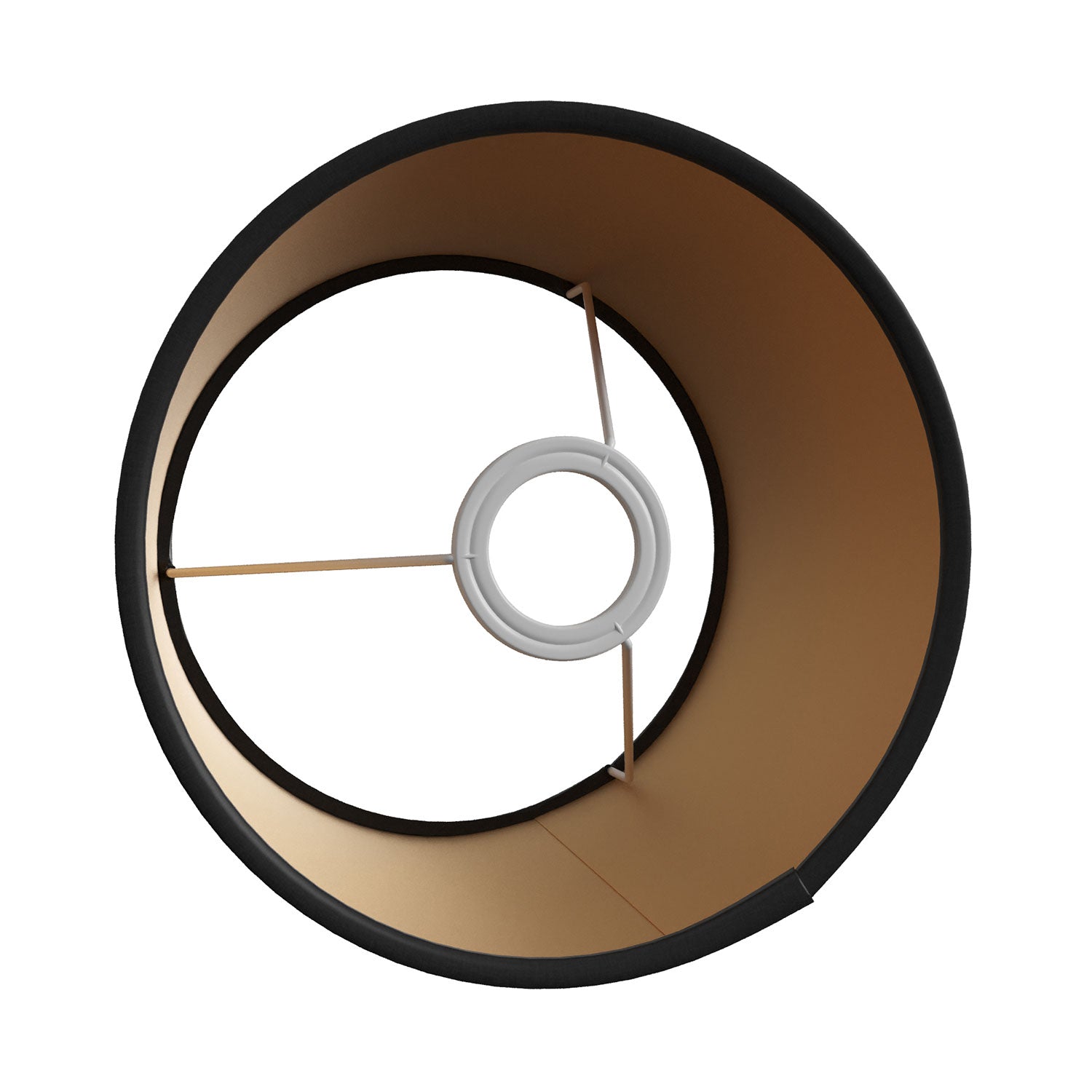 Paralume Athena con attacco E27 per lampada da tavolo - Made in Italy - Cinette nero interno Oro