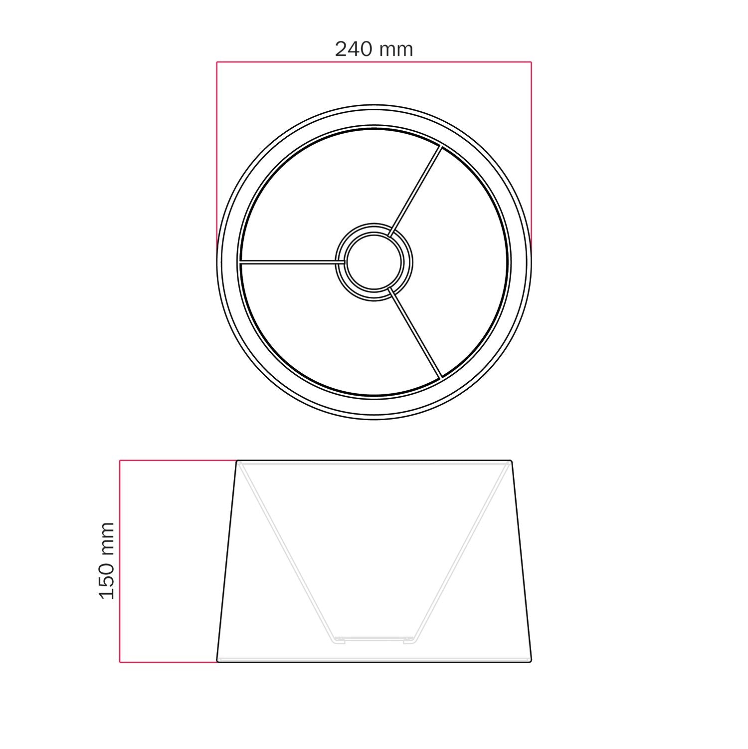 Paralume Athena con attacco E27 per lampada da tavolo - Made in Italy - Juta naturale